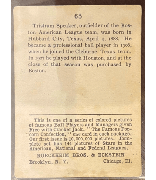 Cracker Jack #65 Tris Speaker